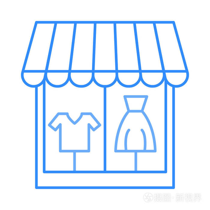 服裝商店櫥窗平面圖標矢量圖插畫 提升零售視覺營銷的利器